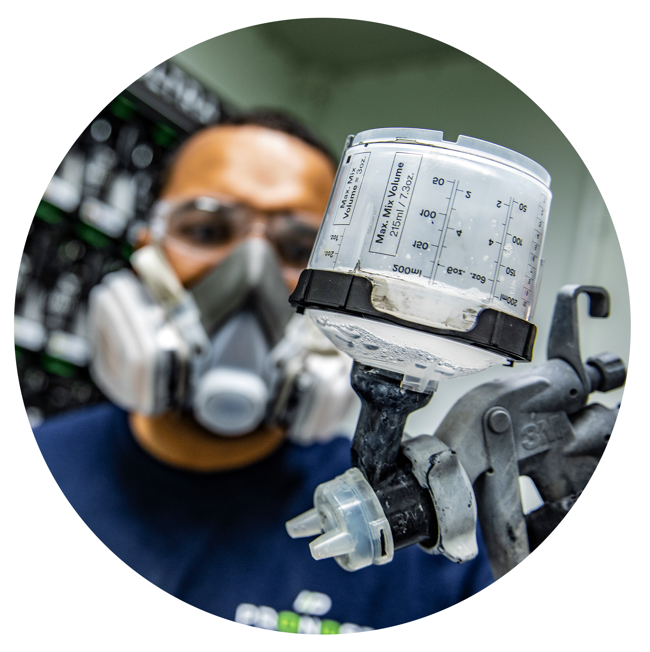 technician with paint tool