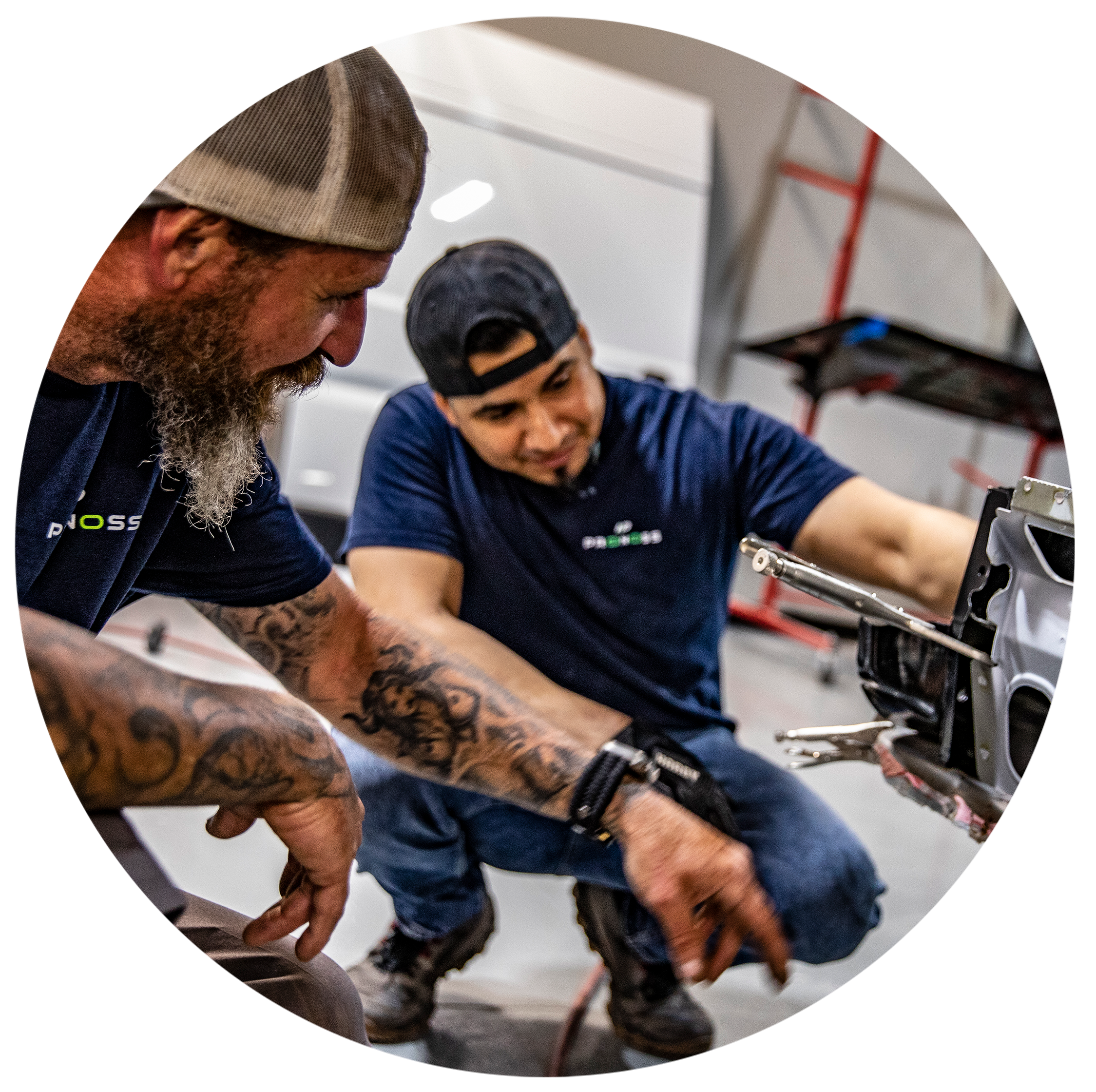 two technicians working together 