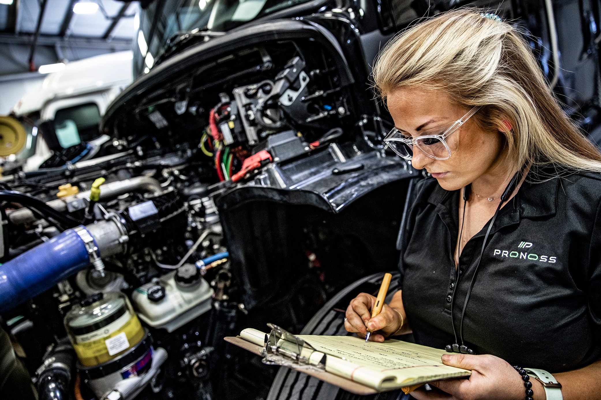 technician working on truck