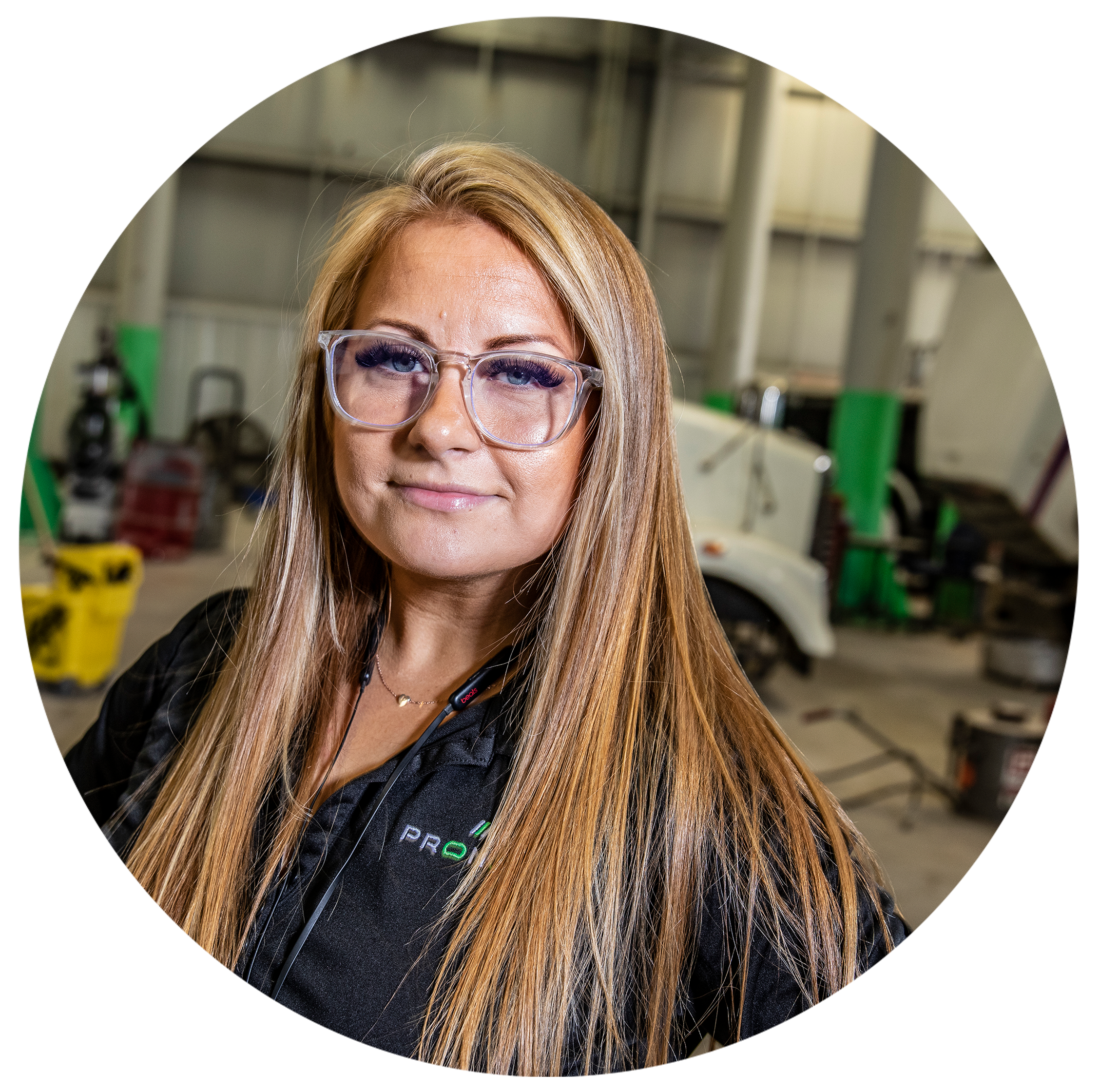 woman tech smiling 